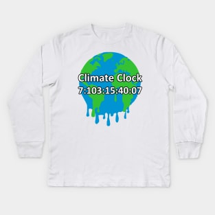 Climate Change Clock Global Warming Kids Long Sleeve T-Shirt